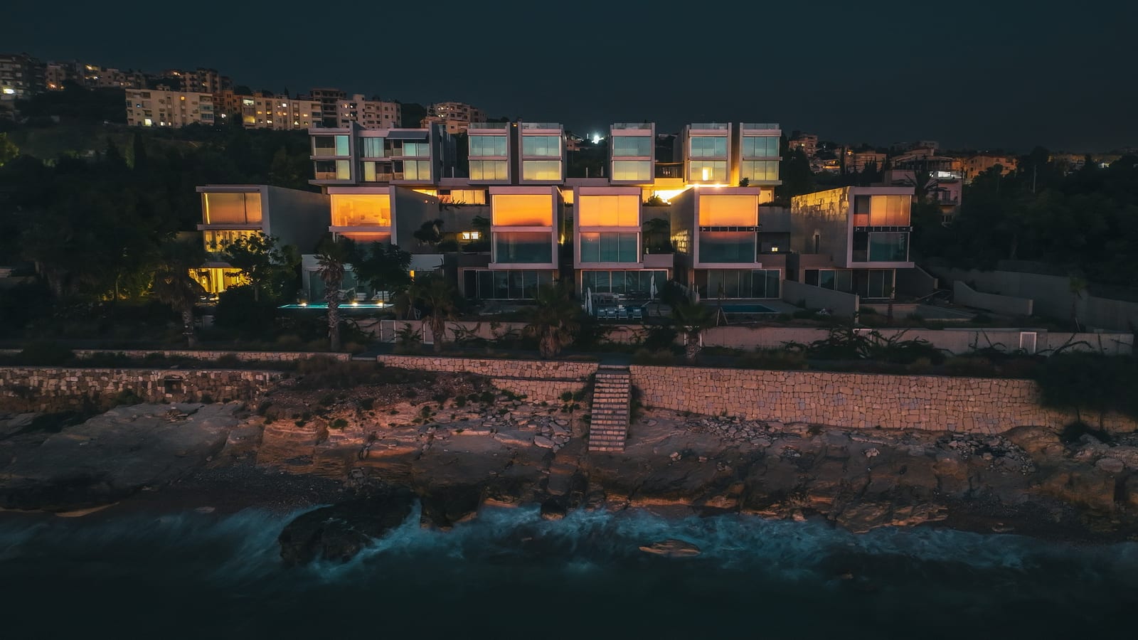 Amchit Bay, Amchit, Lebanon — Six villas and twenty-three chalets above the sea